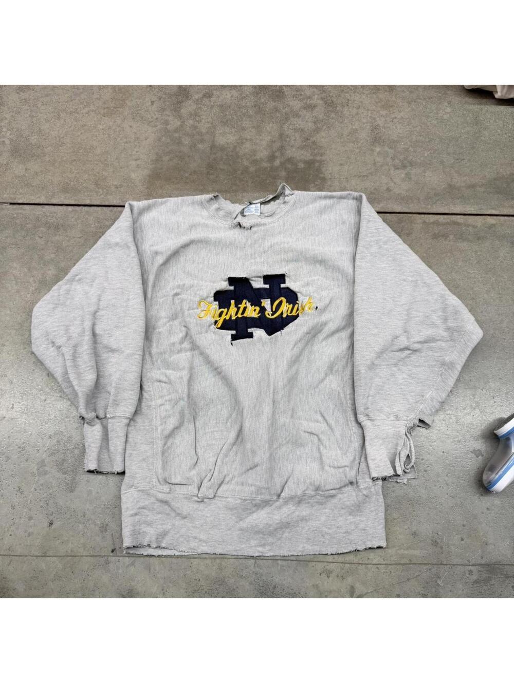 vintage university of notre dame champion reverse weave made in usa crewneck